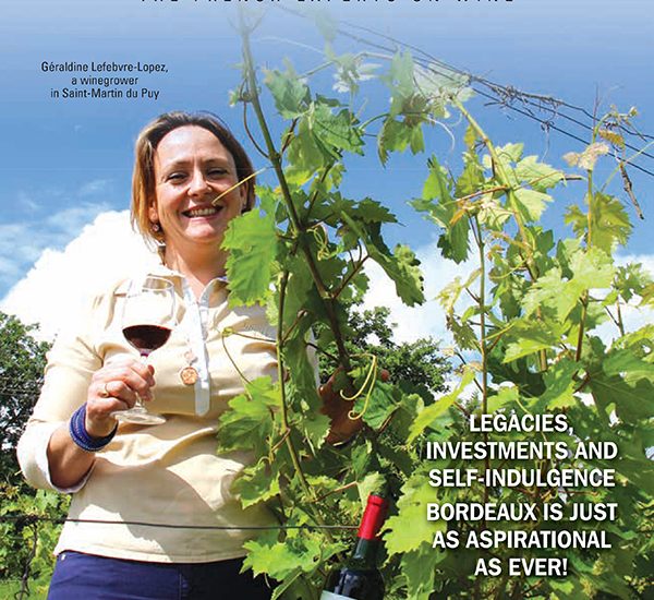 Géraldine Vignobles Lopez en couverture magazine Gilbert & Gaillard Chateau de l Hermitage vin bio Bordeaux